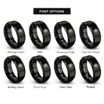 font options for inside engraving on black spider web rings