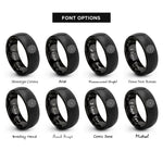 font options for inside engraving on black spider web rings