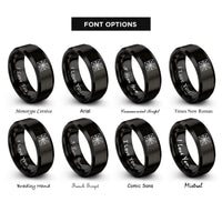 font options for inside engraving on black spider web border rings
