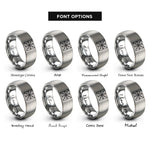 font options for inside engraving on grey spider web border rings