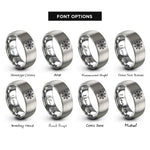 font options for inside engraving on gray spider web rings