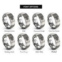 font options for inside engraving on gray spider web rings
