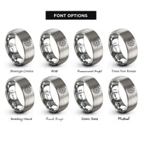 font options for inside engraving on silver spider web rings