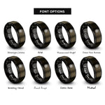 font options for inside engraving on gunmetal & black spider web rings