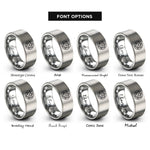 font options for inside engraving on silver spin down rings