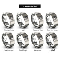 font options for inside engraving on silver spin down rings
