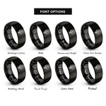 font options for inside engraving on black spinach leaf rings