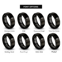 font options for inside engraving on black spinach leaf rings
