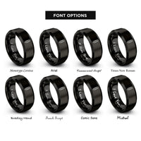 font options for inside engraving on black spine rings