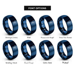 font options for inside engraving on blue spine rings
