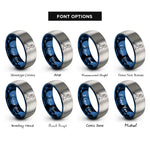 font options for inside engraving on blue & silver spine corrector rings