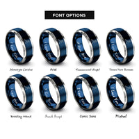 font options for inside engraving on blue & silver spine corrector rings