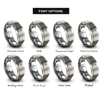 font options for inside engraving on silver spine corrector rings