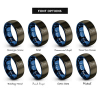 font options for inside engraving on gunmetal & blue spine corrector rings