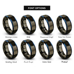font options for inside engraving on gunmetal & blue spine corrector rings