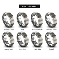 font options for inside engraving on gray spine rings