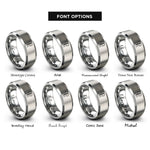 font options for inside engraving on grey spine rings