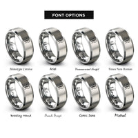 font options for inside engraving on grey spine rings