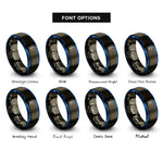font options for inside engraving on gunmetal & blue spine rings