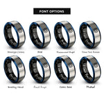 font options for inside engraving on black & blue & silver spinner circle rings