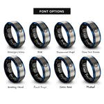 font options for inside engraving on black & blue & silver spinner circle rings
