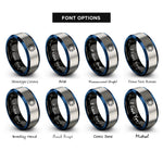 font options for inside engraving on black & blue & silver spinner circle rings