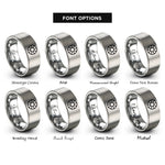 font options for inside engraving on silver spinner circle rings