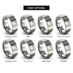 font options for inside engraving on silver spinner dolphin leaping rings