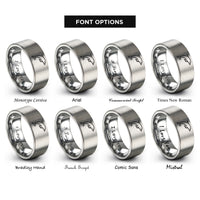 font options for inside engraving on silver spinner dolphin leaping rings