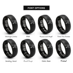 font options for inside engraving on black spinner silhouette flag rings