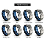 font options for inside engraving on black & blue & silver spinnerbait rings