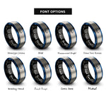 font options for inside engraving on black & blue & gray spinnerbait rings