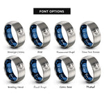 font options for inside engraving on blue & gray spinnerbait rings