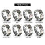 font options for inside engraving on silver spinnerbait rings