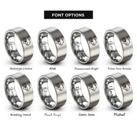 font options for inside engraving on silver spinnerbait rings