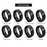 font options for inside engraving on black spinning reel rings