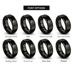 font options for inside engraving on black spinning reel rings