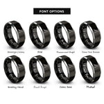 font options for inside engraving on black & silver spinning rod lure rings