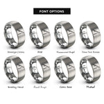 font options for inside engraving on grey spinning rod lure rings