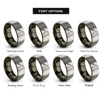 font options for inside engraving on gunmetal & grey spinning rod lure rings