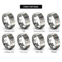 font options for inside engraving on silver spiral core rings