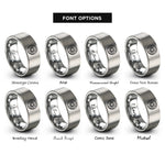font options for inside engraving on grey spiral galaxy rings