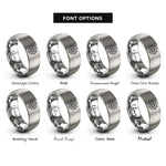 font options for inside engraving on gray spiral galaxy rings