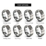font options for inside engraving on gray spiral goddess rings