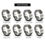 font options for inside engraving on gray spiral goddess rings
