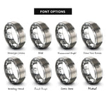 font options for inside engraving on gray spiral halftone burst rings