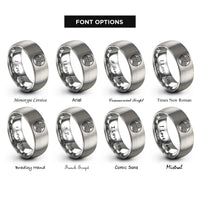 font options for inside engraving on silver spiral knot rings