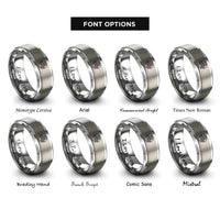 font options for inside engraving on silver spiral knot rings