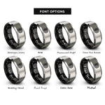 font options for inside engraving on black & grey spiral labyrinth rings