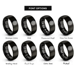 font options for inside engraving on black spiral labyrinth rings